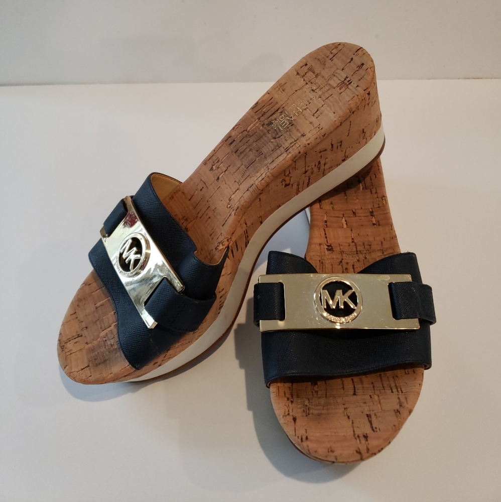 Mk warren platform wedges Navy size 8